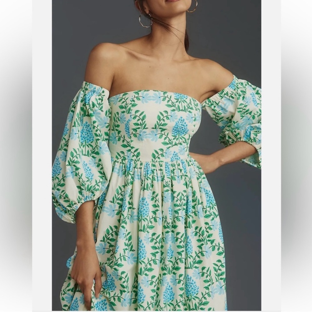 Floral Green and Blue Women's Dress